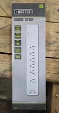 Master Electrician Surge Strip PS-672F-3A 6 Outlet with 6' Power Cord White, NEW picture