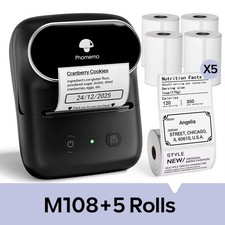 Phomemo M108 Mini Bluetooth Thermal Label Printer 20-50mm Portable picture