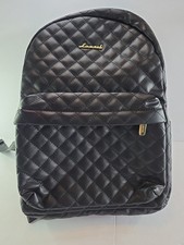 LOVEVOOK Black Mini Backpack Quilted Vegan Faux Leather Small Travel Purse picture