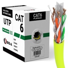 Cat6 Plenum Ethernet Cable 1000ft CMP 23AWG 550MHz Solid 10 Gigabit Network Wire picture