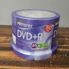 Memorex 50 Pack DVD+R 16 X 4.7 GB 120 Minutes Spindle Blank New picture
