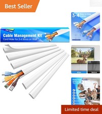 Elegant White TV Cord Hider for 3-4 Cables, Easy DIY Installation (85in) picture