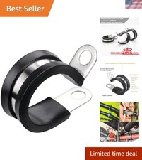 Versatile 20 Pack of 3/4 Inch Rubber Cushioned Stainless Steel Cable Clamps picture