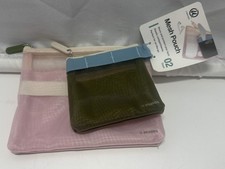 U Brands Mesh Tech Pouch 2 Pack Pink & Olive Travel Organizer Set picture