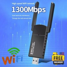 1300Mbps Long Range AC1300 Dual Band 5GHz Wireless USB 3.0 WiFi Adapter WIN10 AA picture