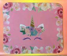 MOUSE PAD Floral Unicorn Pink Puple Girls Kawaii Feminine Cute COMPUTER MOUSEPAD picture