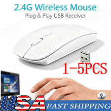 5X 2.4GHz USB Wireless Optical Mouse Mice for Apple Mac Macbook Pro Air PC White picture