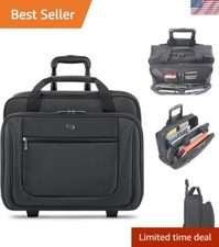 Stylish Black Rolling Laptop Bag for Travel - Fits Laptops Up to 17.3 Inches picture