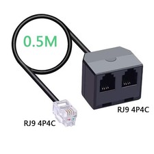 RJ9 4P4C Male to 2 Female Telephone Splitter Cable Phone Line Adapter 0.5m picture