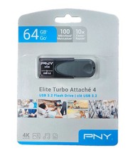 PNY - Elite Turbo Attache 4 64GB USB Flash Drive - Black NIB picture
