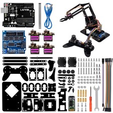 Acrylic Robot Mechanical Arm Claw Kit 4DOF Compatible with Arduino IDE DIY CD picture