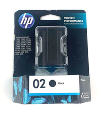 New Sealed Genuine HP 02 Black Ink Cartridge C8721W C8721WN 2014 picture