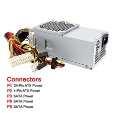 Slim DT Power Supply Fits Dell 250W Vostro 200s 220s 230s 260s 400s  YX301 6MVJH picture