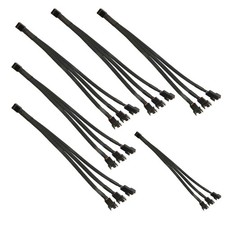 6pcs 4 Pin PWM Fan Splitter Cable, Black Sleeved Case Fan Braided Adapter Cab... picture