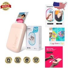Portable Pearl K100 Photo Printer w/ 50 Zink Sheets, Bluetooth 5.2, iOS/Android picture