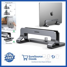 Sturdy Vertical Laptop Stand Holder for Desk with Adjustable Width Aluminum Gray picture