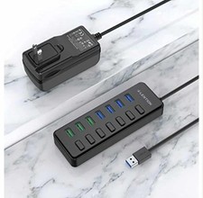 7-Port USB 3.0 Hub, Data Splitter, 3 Smart Charge, On/Off Switch, 36W for CB-H92 picture