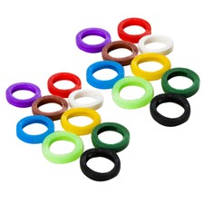 60pcs Silicone Key Caps Sleeve Ring Caps Elastic Tags Identifier Coding Rings picture