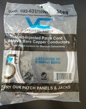Vertical Cable 24AWG Bare Copper Conductors Ethernet Cable Cat 5E 10' Patch Cord picture