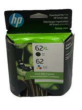 Genuine HP 62 XL Black & 62 Standard Tri-Color Multipack Ink Cartridges 2 PACK picture