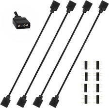 4 Pcs 5V 3-Pin ARGB Extension Cable, ARGB 1-To-1 Female to Female Cable Extensio picture