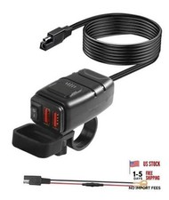 Motorcycle Phone Charger with Voltmeter & ON/OFF Switch - SAE to USB Adapter picture
