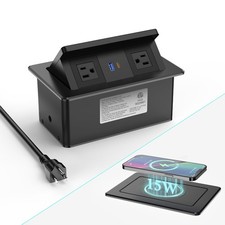 Pop Up Outlet for Countertop with 20W USB C, Pop up Power Outlet with 15W Wirele picture