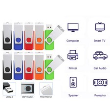 10PCS USB 2.0 Flash Drive Thumb Pen Drives Rotating Memory Sticks U Disk Storage picture