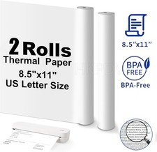 2 Rolls A4 Thermal Printer Paper 8.5x11