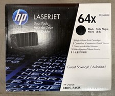 HP 64X Black Toner Cartridge Dual Pack Genuine Original (CC364XD) - Brand New picture