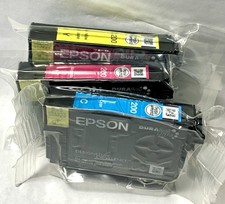 3 Pack Of Genuine Epson 200 Ink COLOR Cartridges: Cyan, Yellow & Magenta, Sealed picture