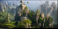 Landscape  fantasy art concept mountains nature Custom Gaming Mat Desk picture