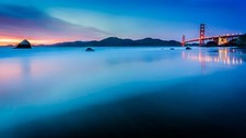 Landscape golden gate bridge sea long exposure san Custom Gaming Mat Desk picture