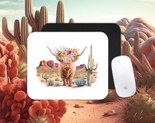 Boho cows themed PC/laptop Mouse Pad, CHOICE, , gifts, farm picture