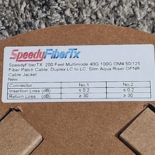 Speedy Fiber TX 200' Patch Cable Multimode 40G 100G OM4 50/125 Duplex LC To... picture