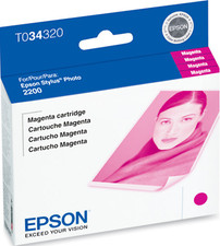 New Genuine Epson 34 T0343 Magenta Ink Cartridge, Stylus Photo 2100 Bag picture