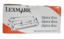 OEM Lexmark High Yield Toner Print Cartridge Black 13T0101 Optra E312 E312L E310 picture