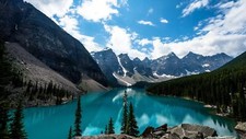 Landscape mountains nature lake canada moraine banff Custom Gaming Mat Desk picture