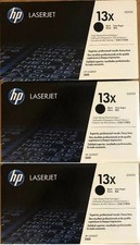 3 New Genuine  Factory Sealed HP 13X Toner Cartridges New Style Black Boxes picture