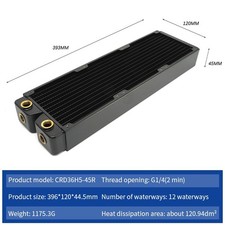 360mm 45mm Thick Copper Radiator G1/4 High Performance PC Water Cooling picture