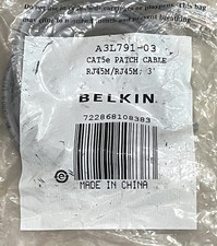 Lot of 6 Belkin Cables A3l791-03 3ft Cat5e Gray Patch Cord picture