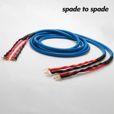 Pair Silver Plated Speaker Cable OCC Copper Loudspeaker Cord with Banana/Y Plug picture