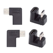 CY 4pcs/lot USB-C Female to USB2.0 Micro USB Male Power Data Adapter Angled Type picture
