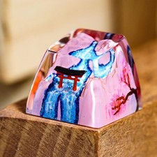 Japanese Torii Gate Sakura Waterfall Resin Artisan Keycap SA Profile Unit picture