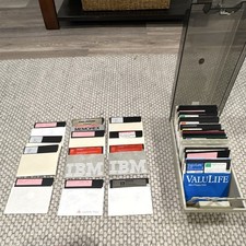 HUGE Lot of Vintage 1980's IBM Disk Computer Games w/ Locking Storage Box & Keys picture