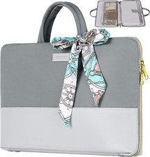 Ytonet 15.6 Inch Laptop Sleeve Carrying Case Water Resistant Grey w Ribbon picture