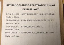 Dell 1U Sliding Rail A7 Kit R320 R330 R430 R620 R630 R640 NX3300 NX400 picture