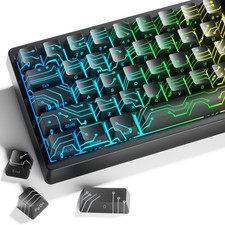 XVX Black E-World Shine Through Keycaps Side Printed OEM Profile Backlit Set picture
