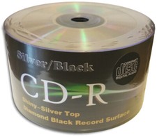 50-Pak DIGITAL-AUDIO Shiny-Silver/BLACK Colored CDR-DA 80-Min CD-R's picture