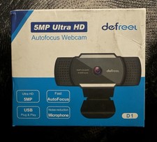 defreel D1 5MP Ultra HD Autofocus Webcam USB Noise-Reduction Mic Black picture